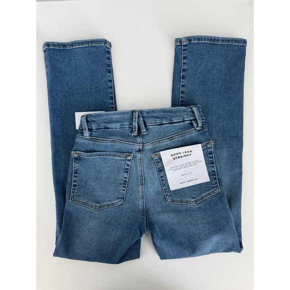 Good American Good Legs Straight Power Stretch- Pull On Denim Jeans- Small NWT - Picture 6 of 9